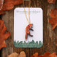 Jumping fox wooden necklace