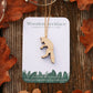 Jumping fox wooden necklace