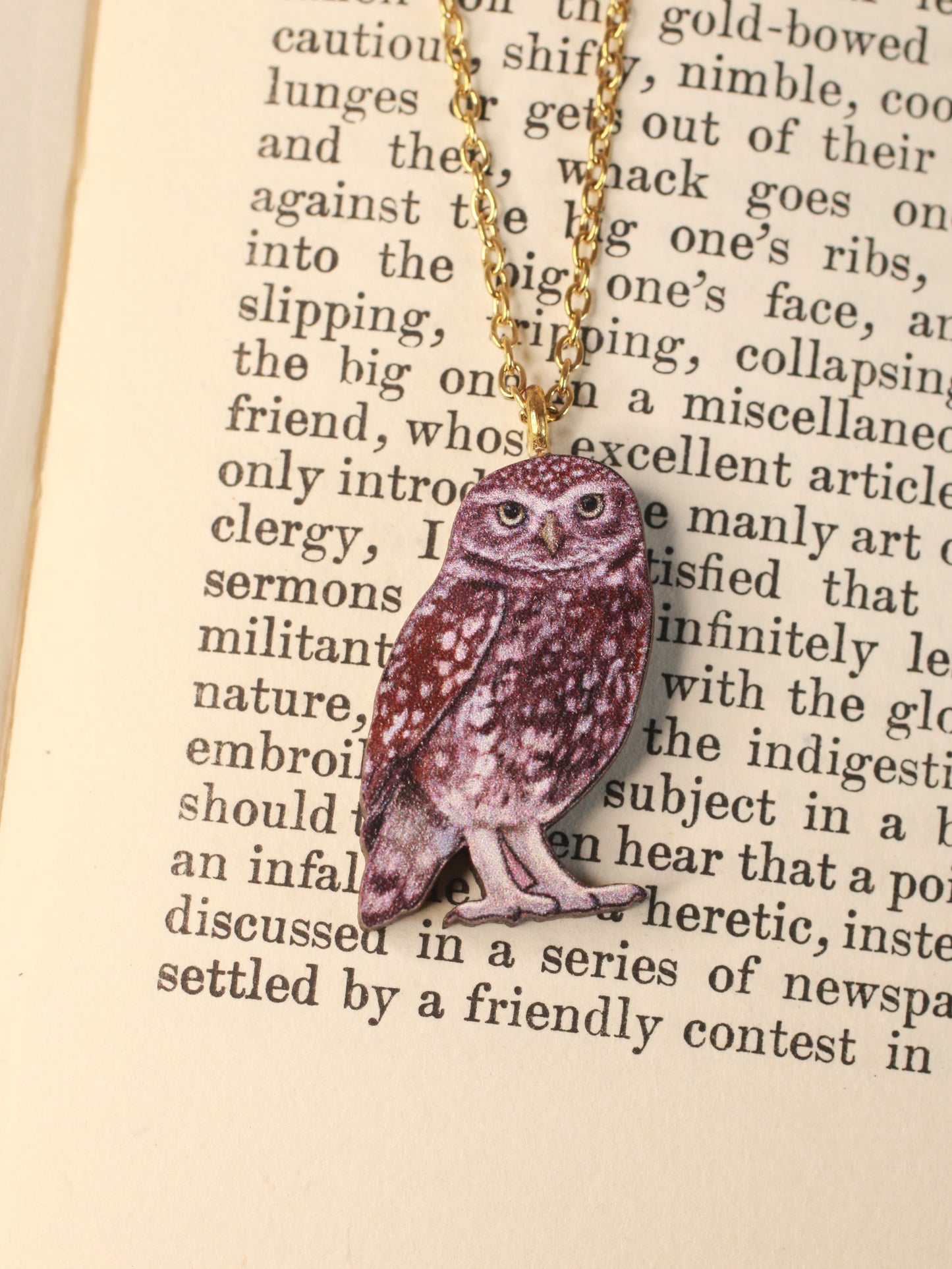 Burrowing owl necklace