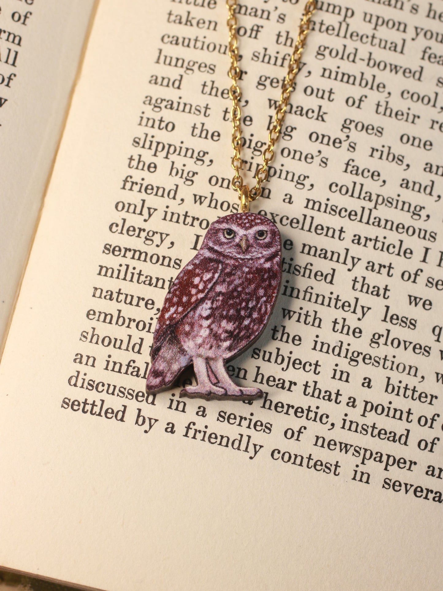 Burrowing owl necklace