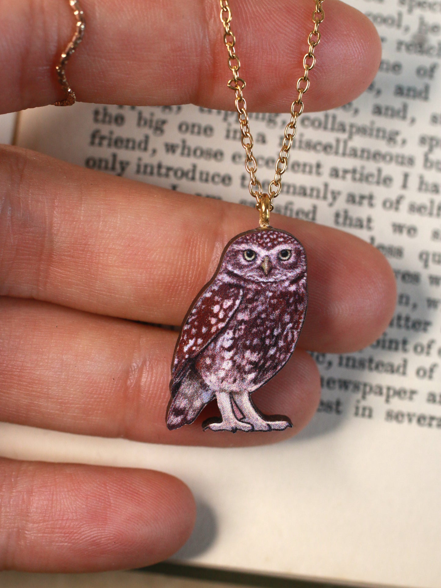 Burrowing owl necklace