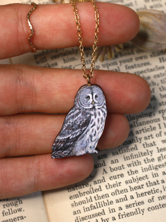 Great gray owl necklace