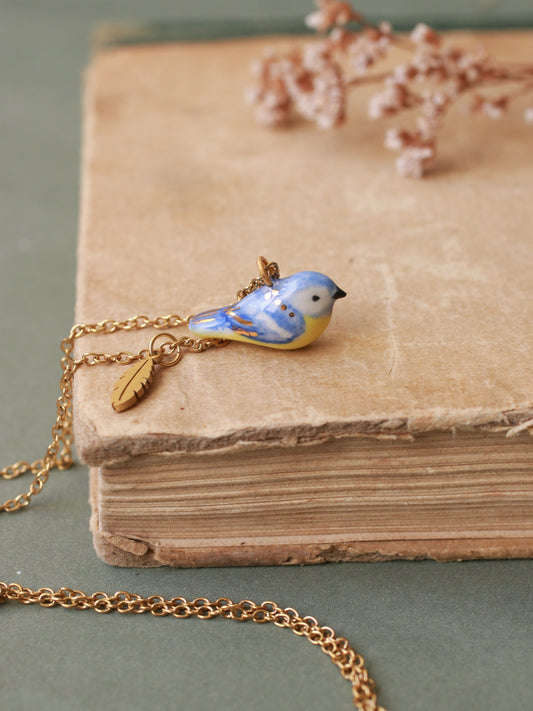 Blue tit necklace