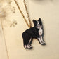 Border collie necklace - wooden dog pendant