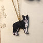 Border collie necklace - wooden dog pendant