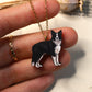 Border collie necklace - wooden dog pendant