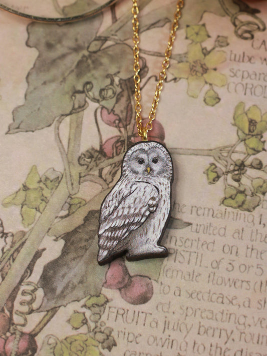 Barred owl necklace