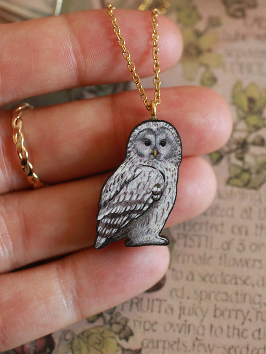 Barred owl necklace