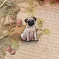 Pug pin - wooden dog brooch