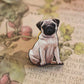 Pug pin - wooden dog brooch