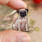 Pug pin - wooden dog brooch