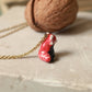 Red Panda necklace in a walnut box