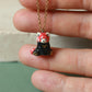 Red Panda necklace in a walnut box