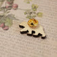 Grizzly bear pin - wooden brown bear brooch