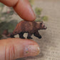 Grizzly bear pin - wooden brown bear brooch