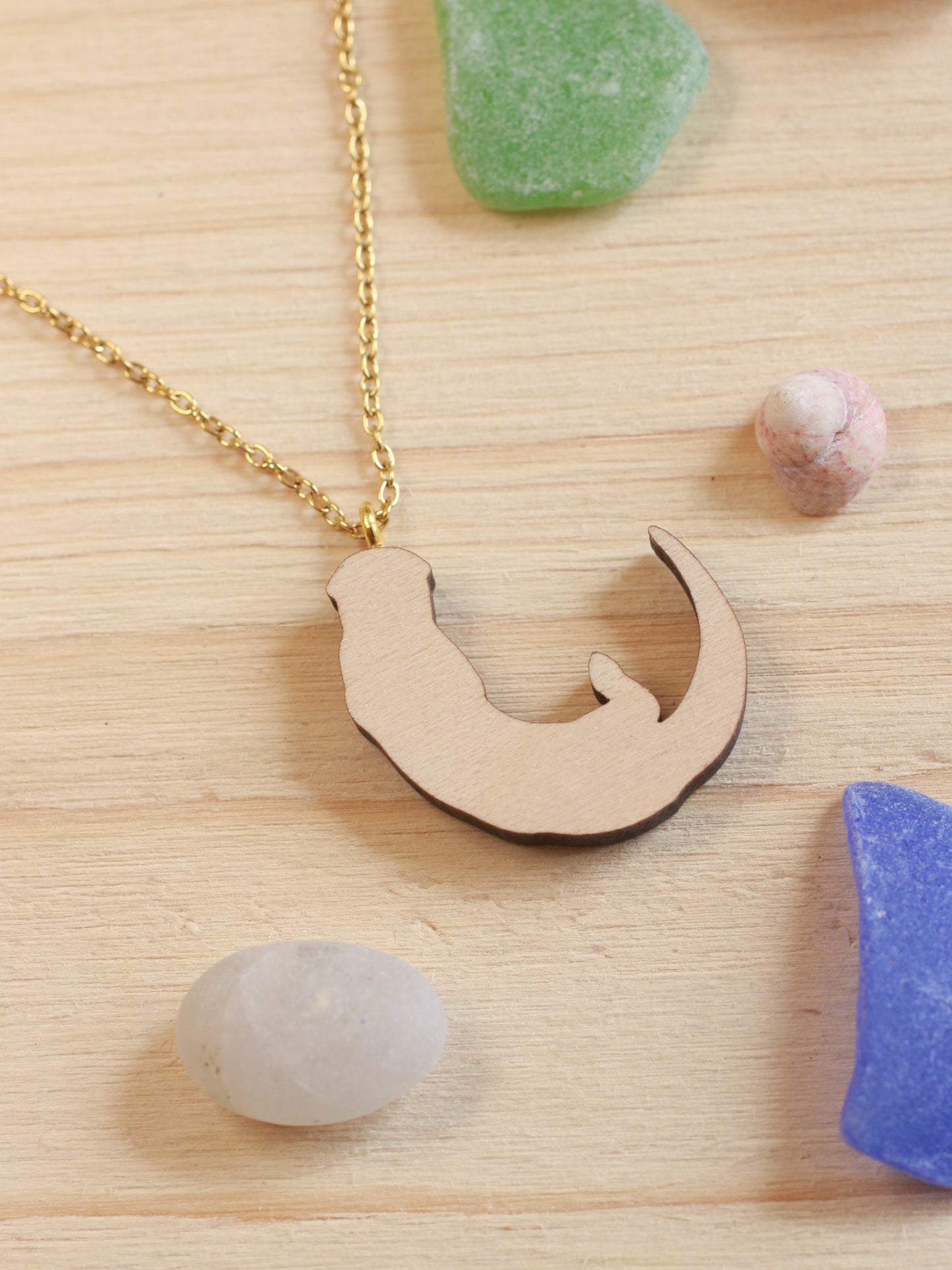 Otter necklace - wooden otter pendant