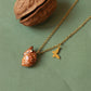 Sleeping Fawn necklace in a walnut box