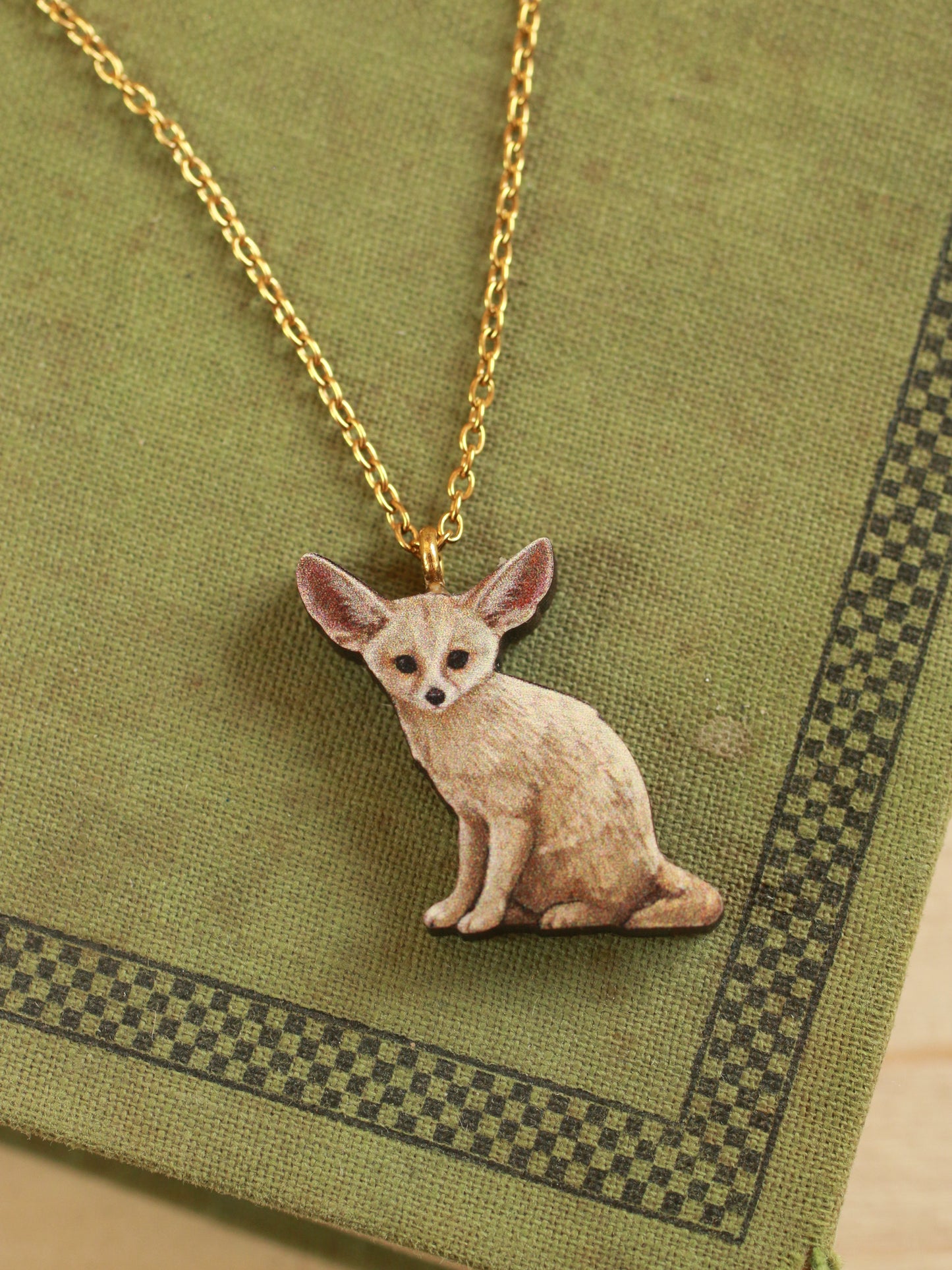 Fennec fox necklace - desert fox pendant