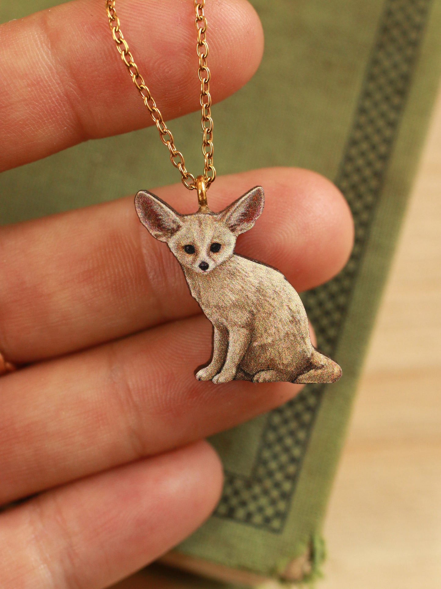 Fennec fox necklace - desert fox pendant