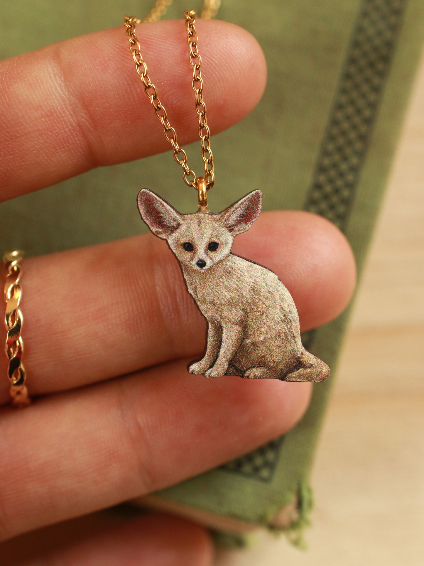 Fennec fox necklace - desert fox pendant