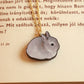 Gray Rabbit necklace - gray bunny pendant