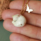 Sleeping cat necklace in a walnut box