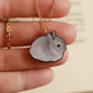 Gray Rabbit necklace - gray bunny pendant