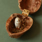 Barn owl necklace in a nutshell box