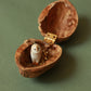 Barn owl necklace in a nutshell box