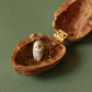 Barn owl necklace in a nutshell box
