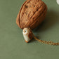 Barn owl necklace in a nutshell box