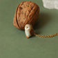 Barn owl necklace in a nutshell box