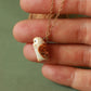 Barn owl necklace in a nutshell box