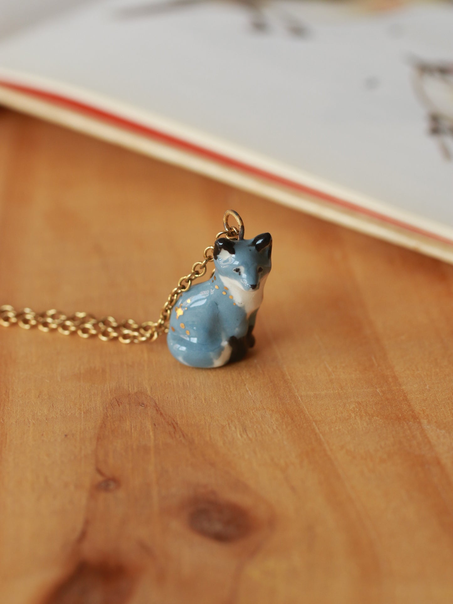 Starry wolf necklace