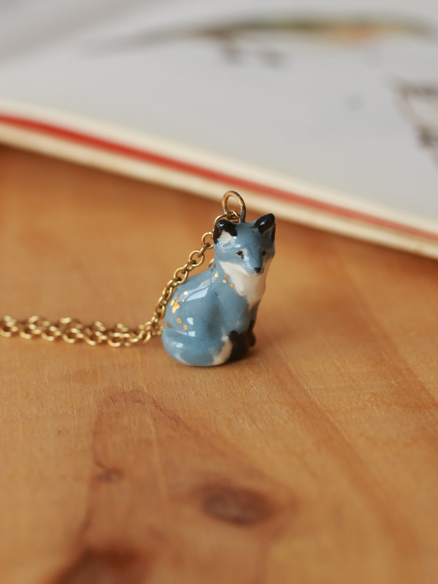 Starry wolf necklace