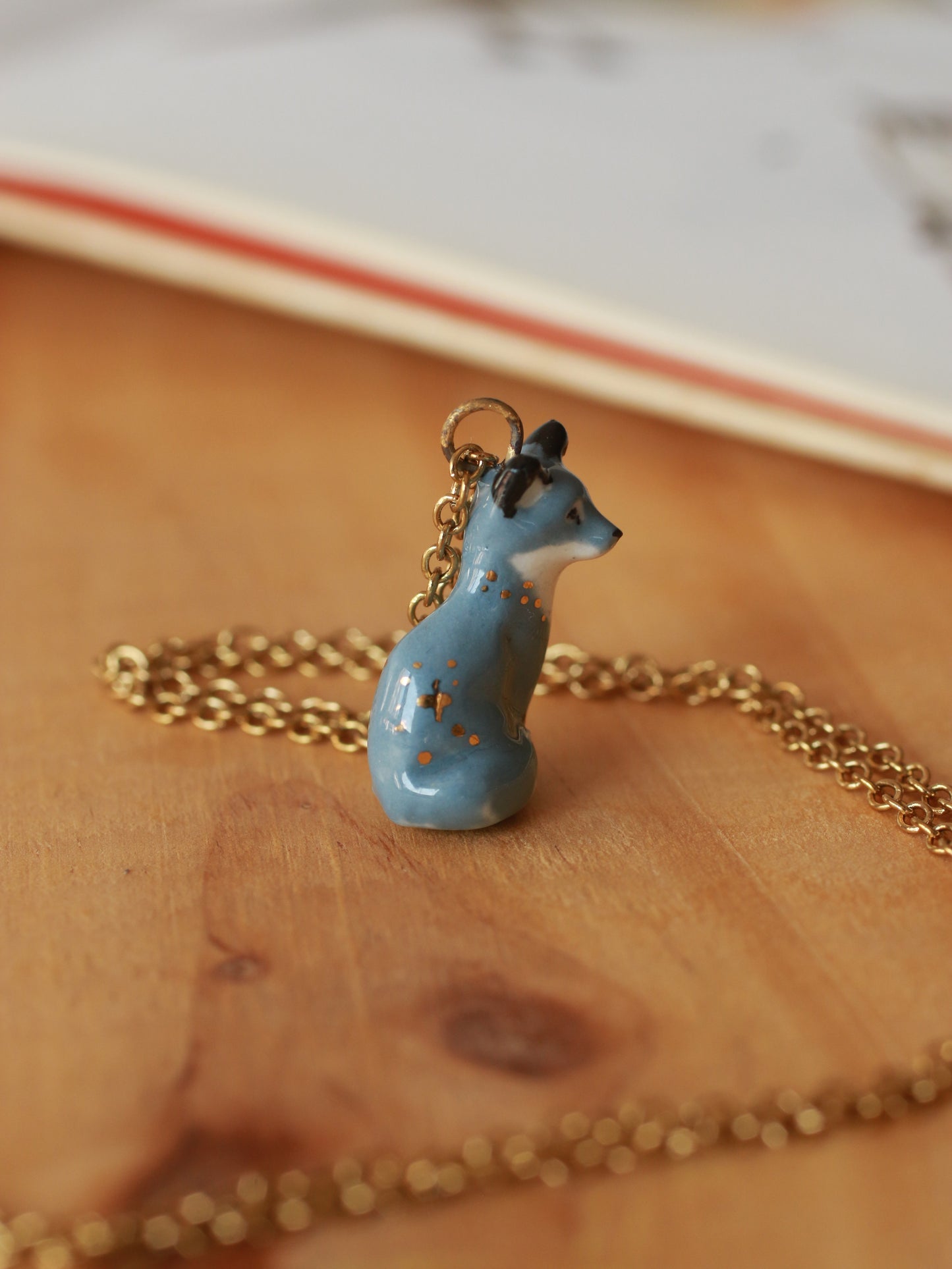 Starry wolf necklace