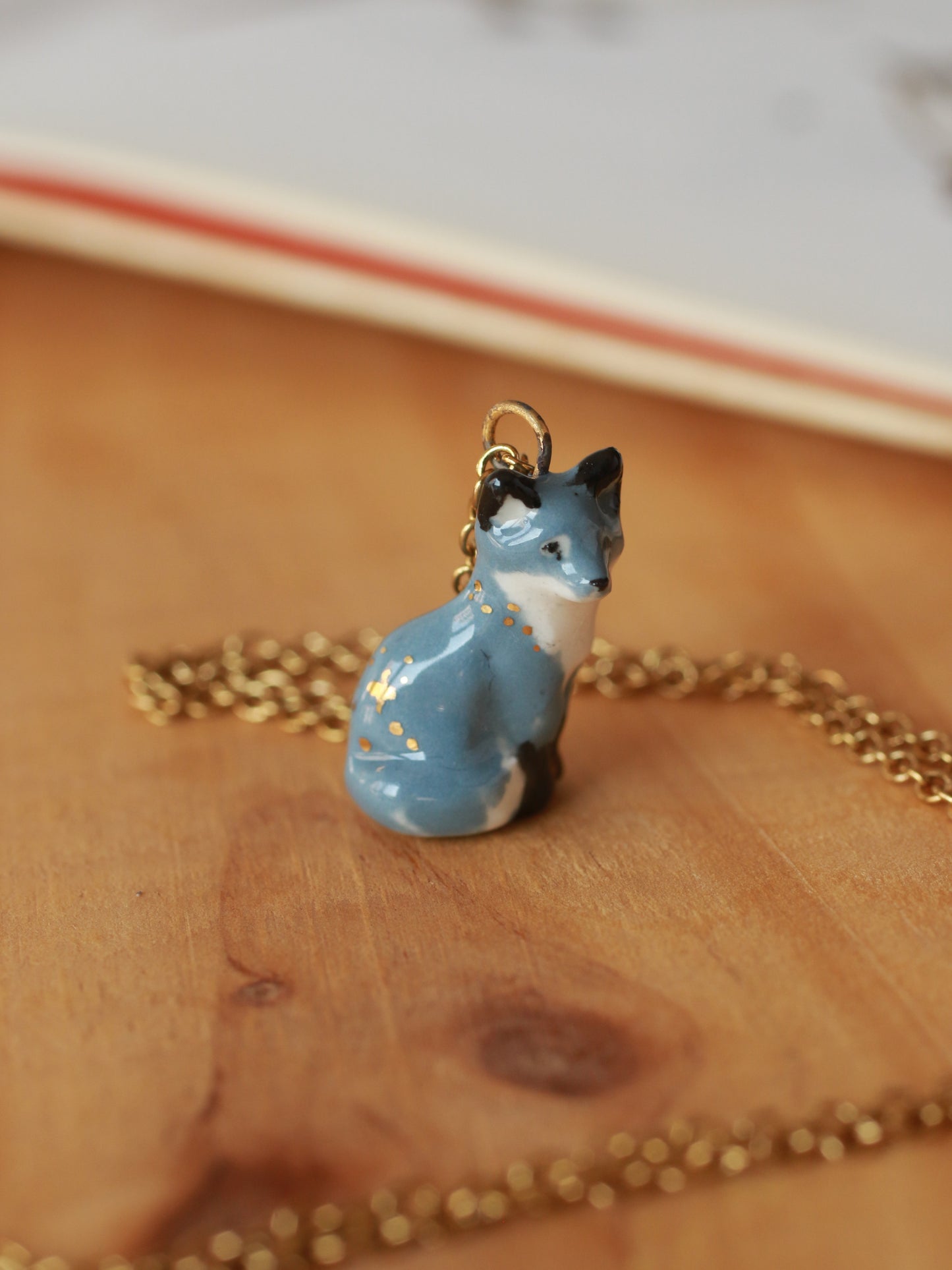 Starry wolf necklace