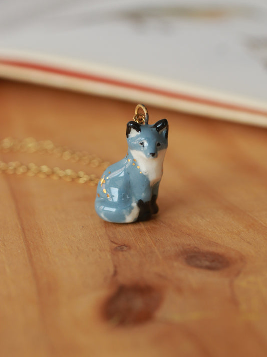 Starry wolf necklace