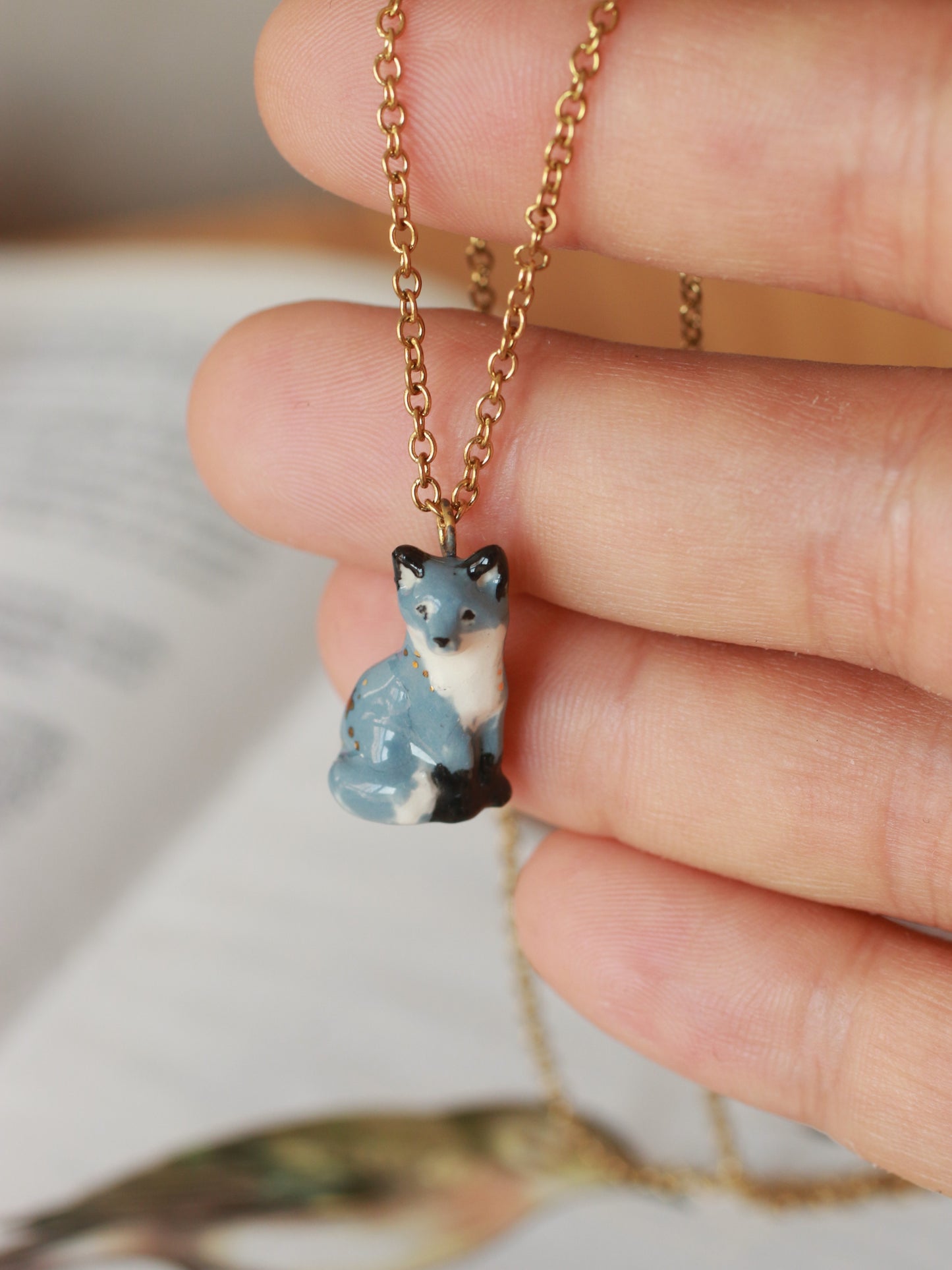Starry wolf necklace