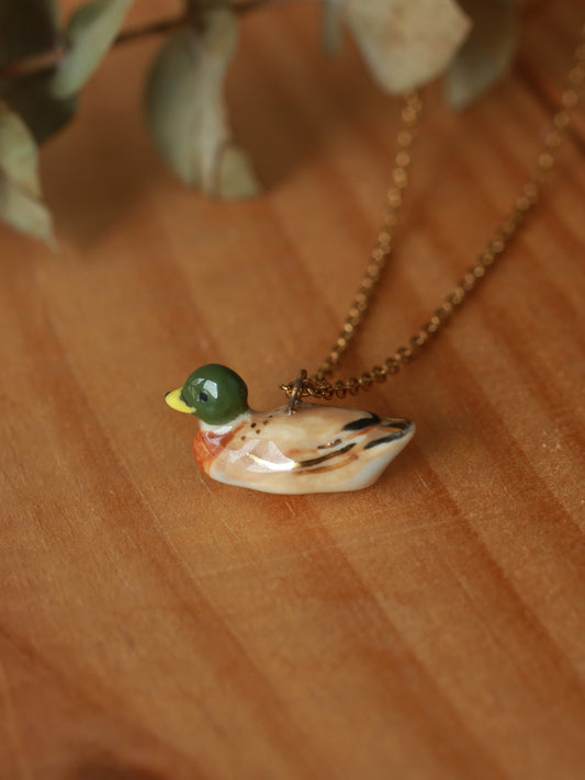 Mallard duck necklace