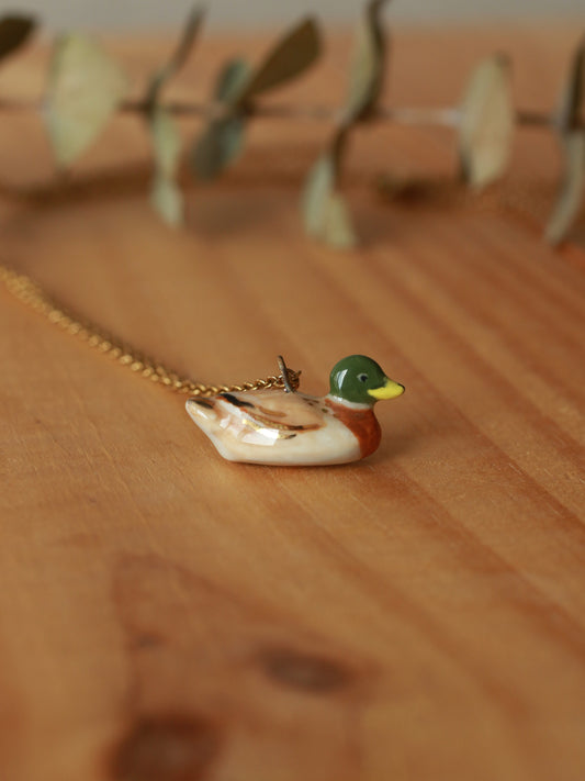 Mallard duck necklace