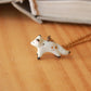 Starry arctic fox necklace