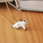 Starry arctic fox necklace