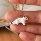 Starry arctic fox necklace