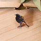 Black redstart pin - wooden bird brooch