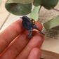 Black redstart pin - wooden bird brooch