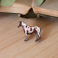 Pinto horse pin - Wooden horse brooch