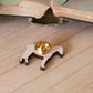 Pinto horse pin - Wooden horse brooch