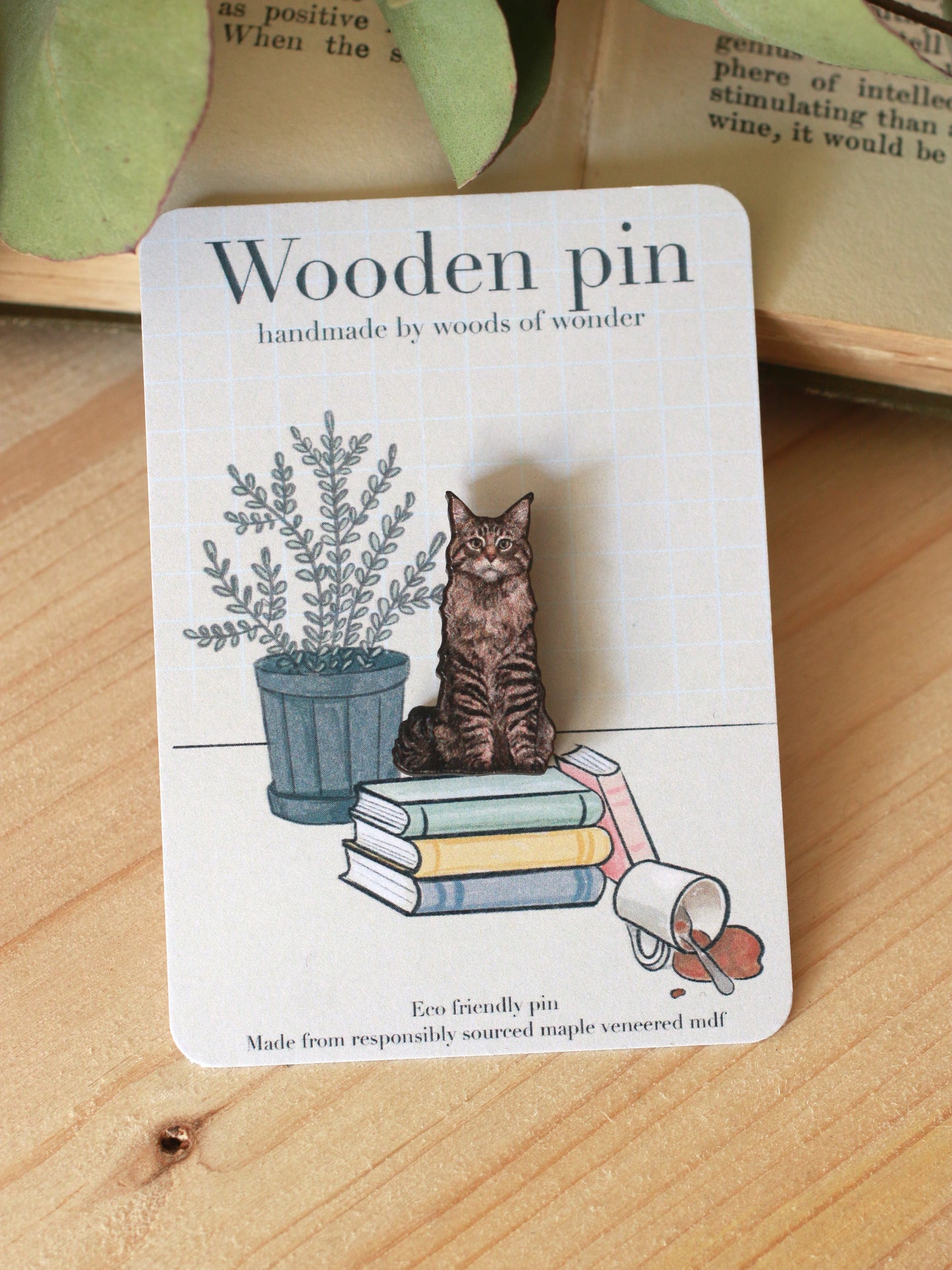 Maine coon cat pin