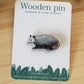 Opossum pin - Wooden opossum brooch